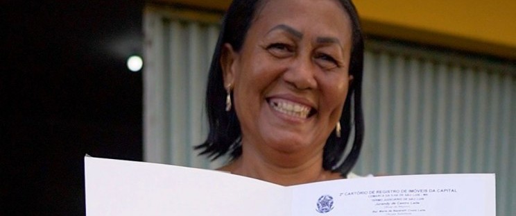 Dona Maria Joaquina diz que foi um sonho maravilhoso receber o titulo de propriedade