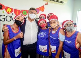 O governador Flávio Dino durante inauguração de um Restaurante Popular no bairro Bequimão, em São Luís. (Foto: Karlos Geromy)